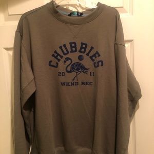Men’s Brand New Chubbies Moss Green Terry soft Sweatshirt- Size XL